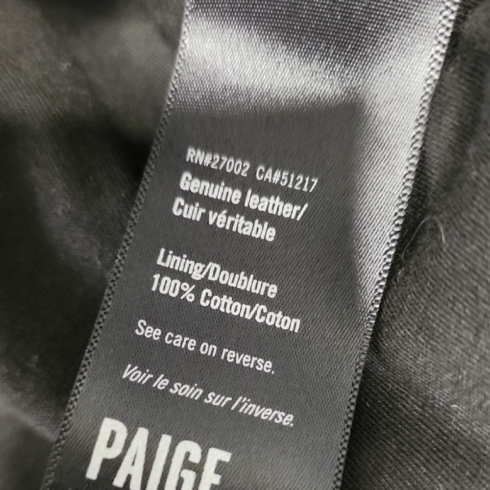 PAIGE Black Leather Jacket with Suede And Zipper Details Size Medium - Picture 4 of 9